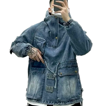 Cargo Denim Hooded Jacket