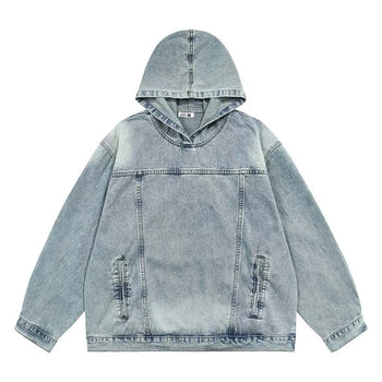 Stone Wash Denim Hoodies