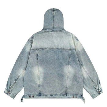 Stone Wash Denim Hoodies