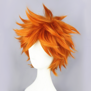Orange Curly Heat Resistant Synthetic Hair Wigs + Wig Cap