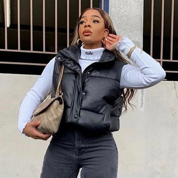Leather Sleeveless Windbreaker