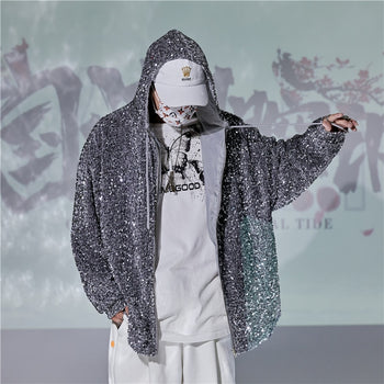 Sequinned Hooded Jacket