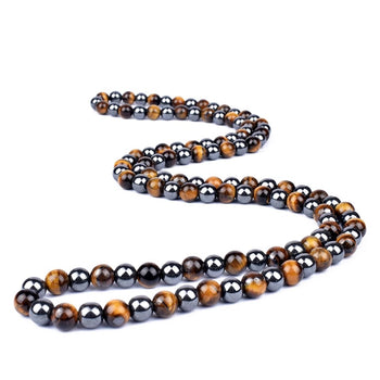 Hematite Tiger Eye Beaded Necklaces