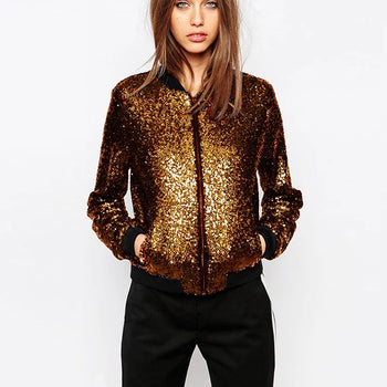 Sequins Bomber Jacket