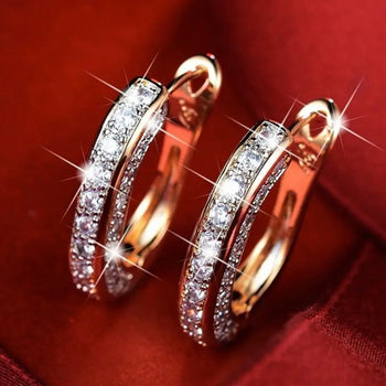 Genuine Moissanite Diamond Hoop Earrings