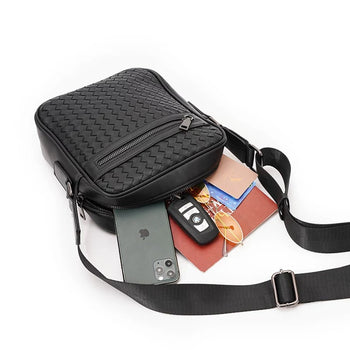 Leather Woven Side Bag