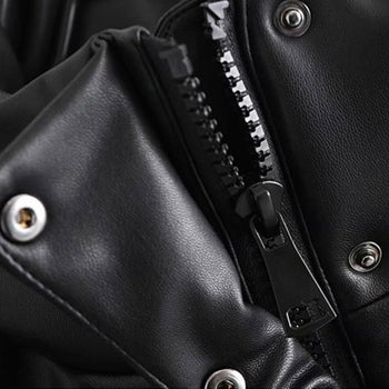 Leather Sleeveless Windbreaker