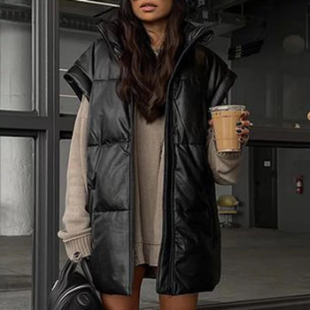 Long-line Sleeveless Windbreaker