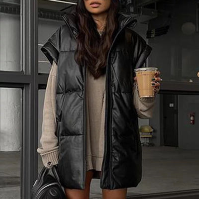 Long-line Sleeveless Windbreaker