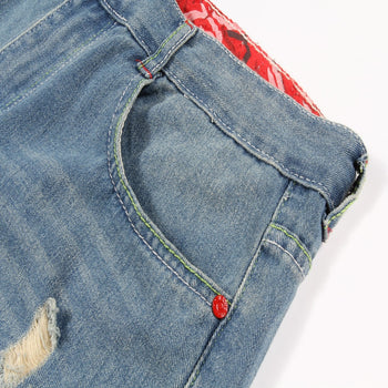Retro Design Ripped Jeans