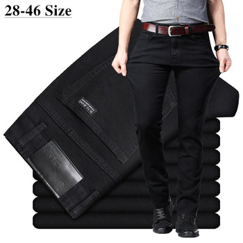 Men's Classic Black Denim Trousers Business Casual