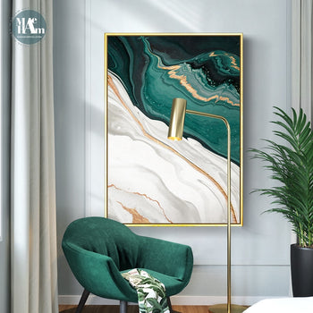 Modern Abstract Gold Foiled Art