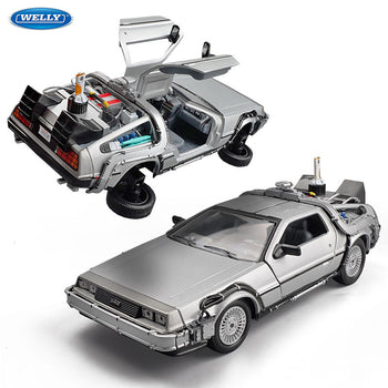 Welly 1:24 Diecast Alloy Model Car DMC-12 Delorean:  Back To The Future Time Machine