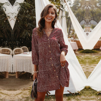 Casual Three Quarter Sleeve Dress