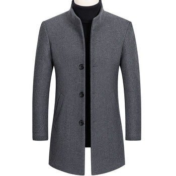Thick Slim Fit Stand Collar Coat