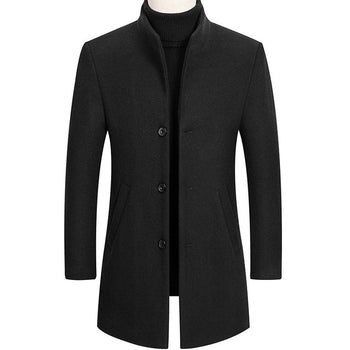 Thick Slim Fit Stand Collar Coat