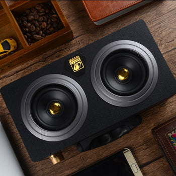 Boom Box Bluetooth Speaker Sub-wooofer Retro Speakers with FM Radio Support