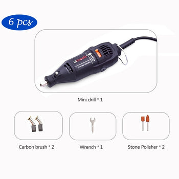 GOXAWEE 110V 220V Power Tools Electric Mini Drill with 0.3-3.2mm Universal Chuck & Shiled Rotary Tools For Dremel 3000 4000