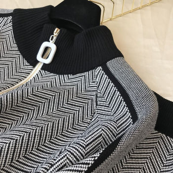 Plaid Knitted Tracksuits
