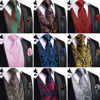 Luxury Paisley Vest and Tie Set