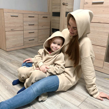 Oversized Fleece Hoodies And Matching Kids Set Options