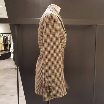 Plaid Double-breasted Blazer